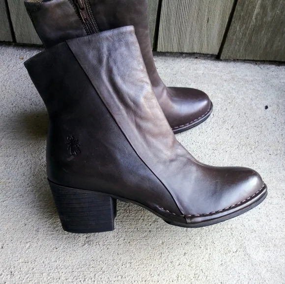 Fly London Ground Brown Lupe Leather Boots - Picture 2 of 9